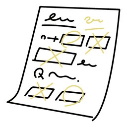 採点済みの答案用紙のイラスト