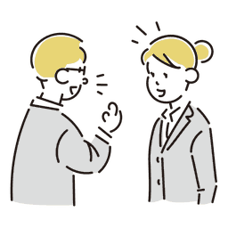 2人で向き合って話をしているイラスト